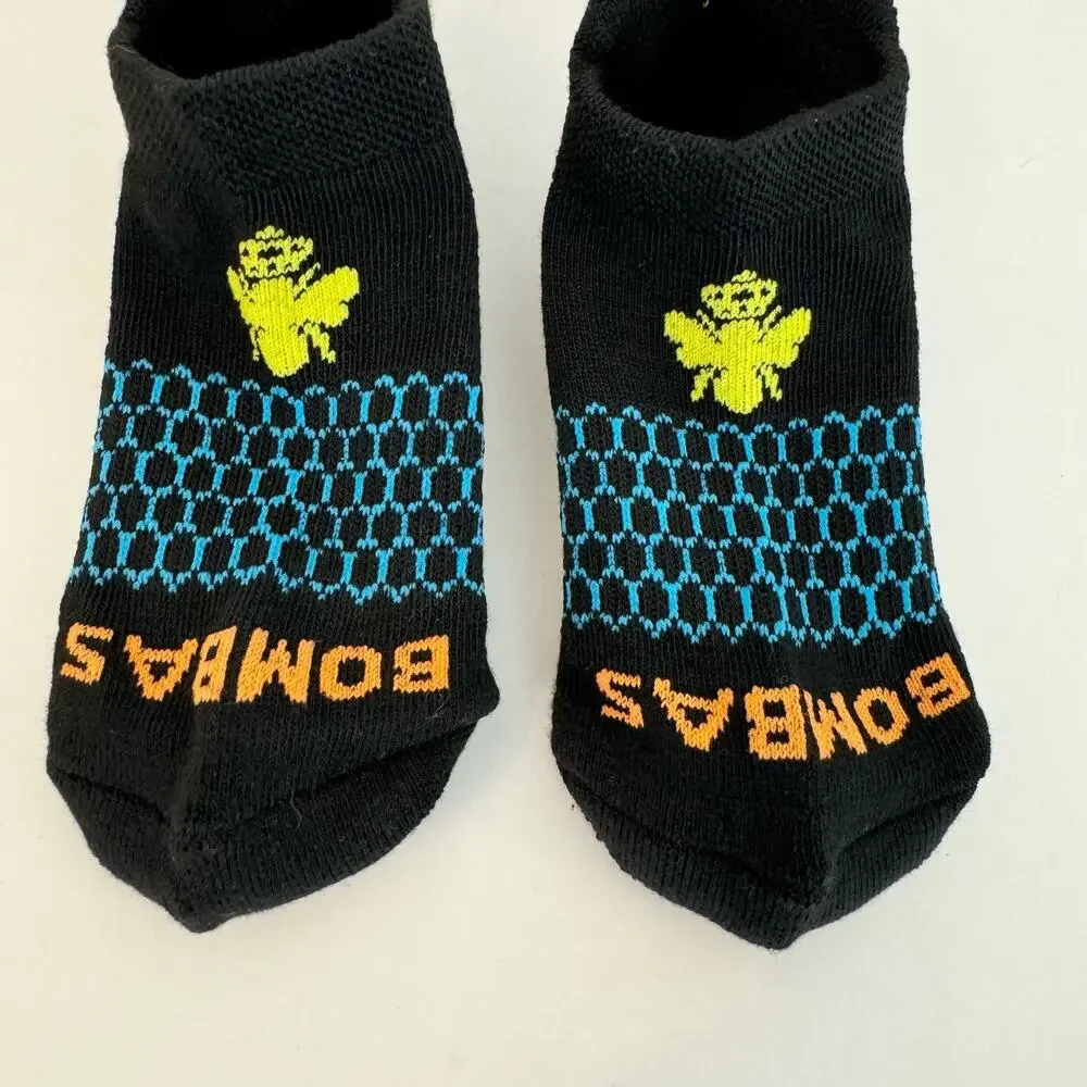 Bombas Low Cut Socks Black Honeycomb Size XS